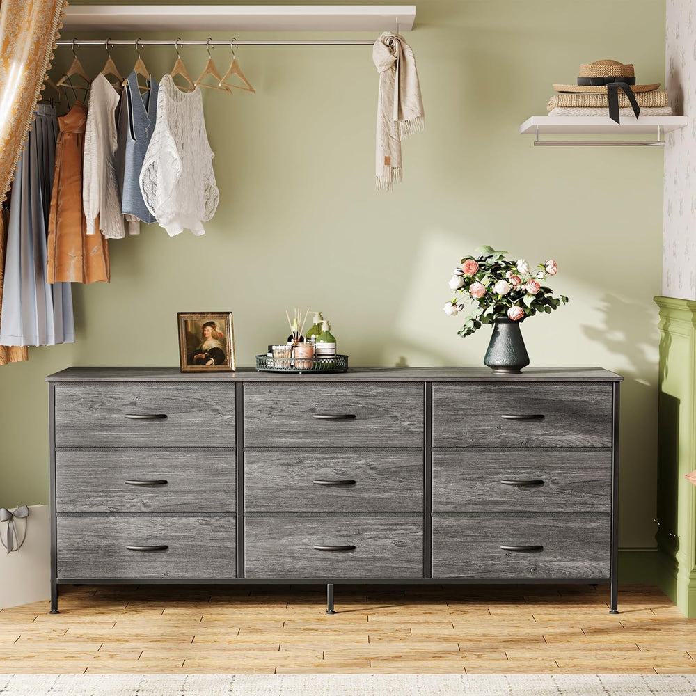 Huuger Long Dresser for Bedroom, 55 Inch TV Stand for 55, 60 Inch TV, Enterta...