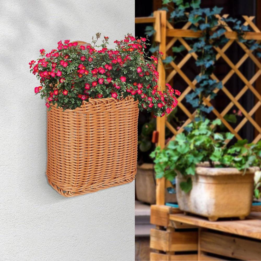 Handmade Woven Wall Hanging Basket 13X6X13 Inch Multifunctional Storage Conta...
