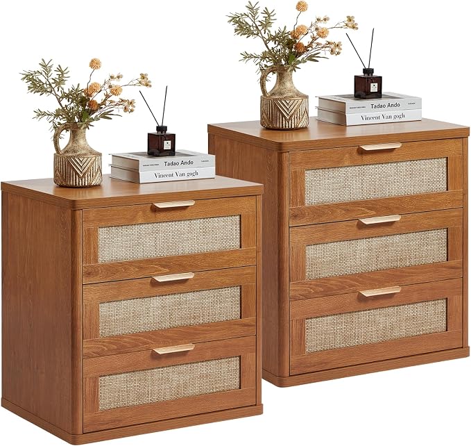 LEYAOYAO Rattan Night Stand Set of 2 by LEYAOYAO-Findtheshiningpointofyourideallife%EF%BC%81