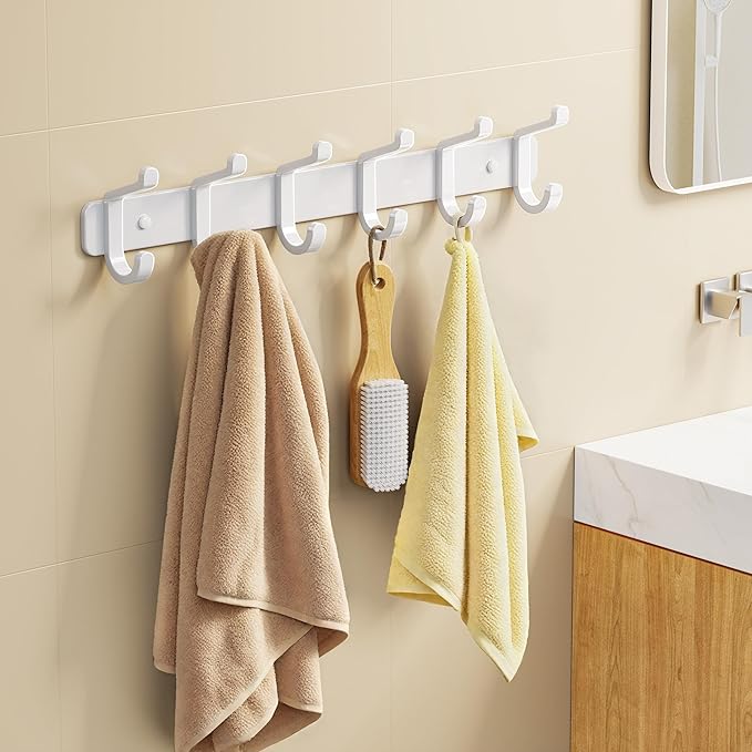 Coat Rack Wall Mounted Heavy-Duty: Metal Coat Hanger 6 Hooks - Image 7