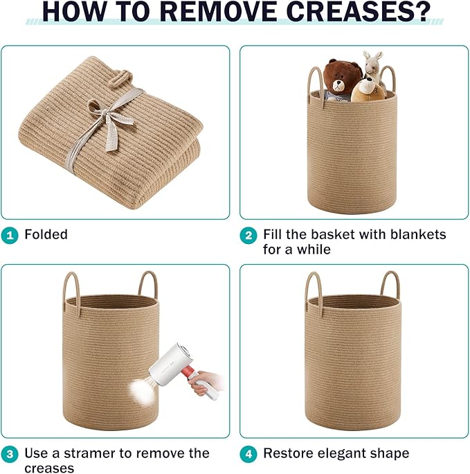Jute Rope Woven Laundry Hamper Basket by YOUDENOVA, 72L Tall Luandry Basket - Image 7