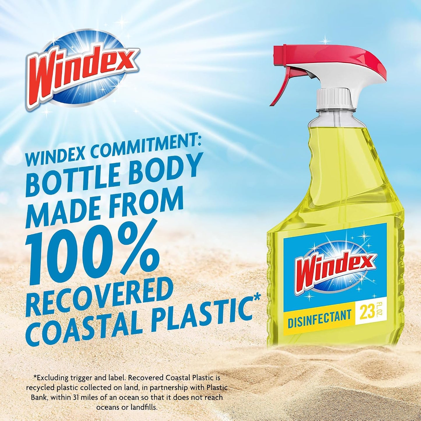 Windex Multipurpose Cleaner Disinfectant Spray Bottle, Fast Clean Surface Cleaner, Citrus Scent, 23 Fl oz