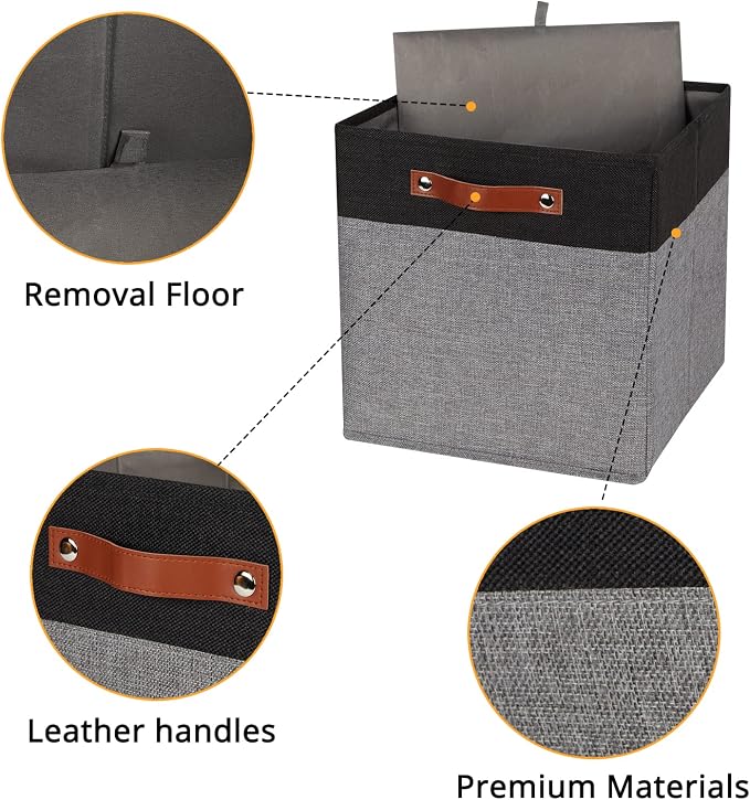 DULLEMELO 12x12 Storage Cubes, Collapsible Sturdy Cube Storage Bins - Image 2