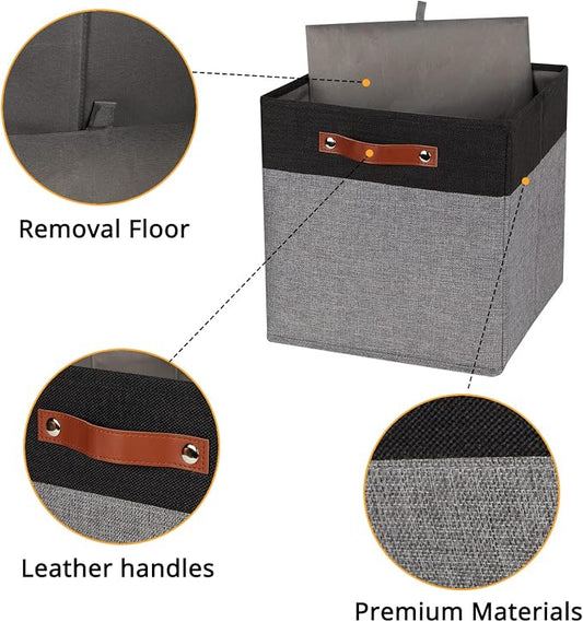 DULLEMELO 12x12 Storage Cubes, Collapsible Sturdy Cube Storage Bins - Image 2