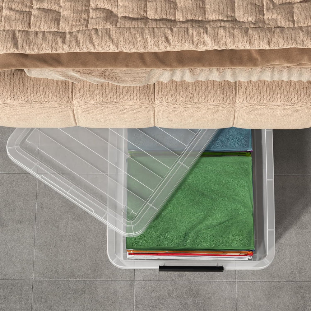 Under Bed Storage Bins with Lids, 40L Underbed Organizer, 3 Pack