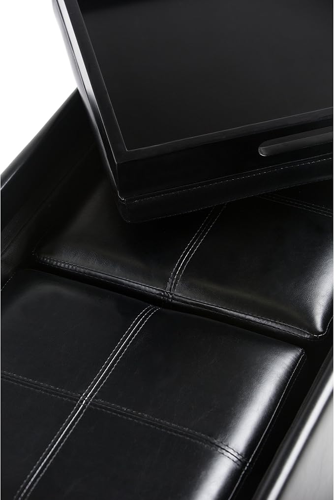 SIMPLIHOME Avalon 35 inch Wide Contemporary Rectangle 5 Pc Storage Ottoman in - Image 5