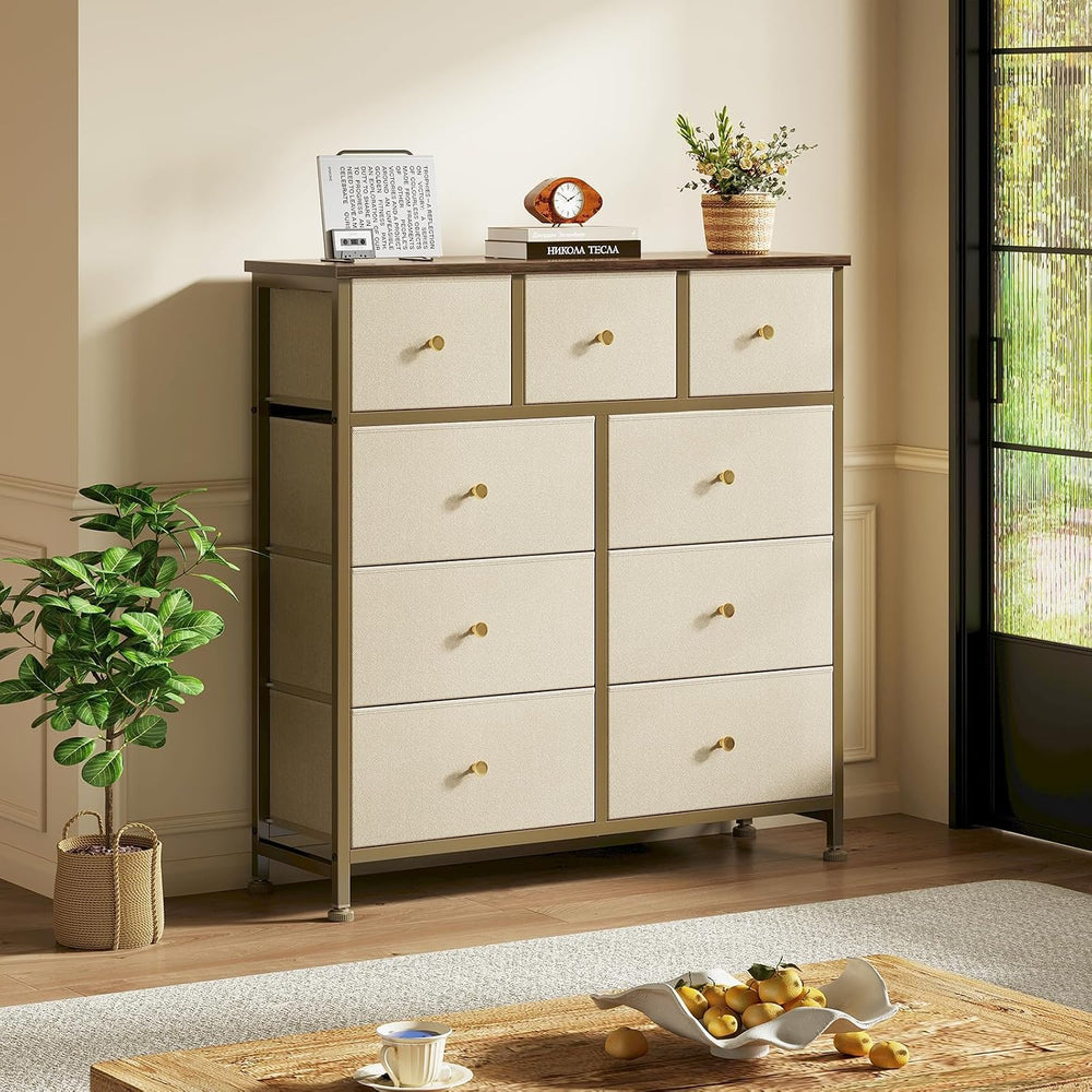 DUMOS 9 Drawer Dresser for Bedroom, Storage Organizer Chest of Drawers