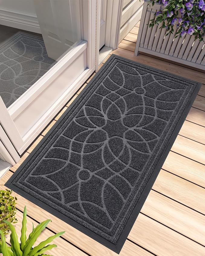 DEXI Front Door Mat Outside Entrance, Heavy Duty Non Slip Low Profile Doormat by DEXI