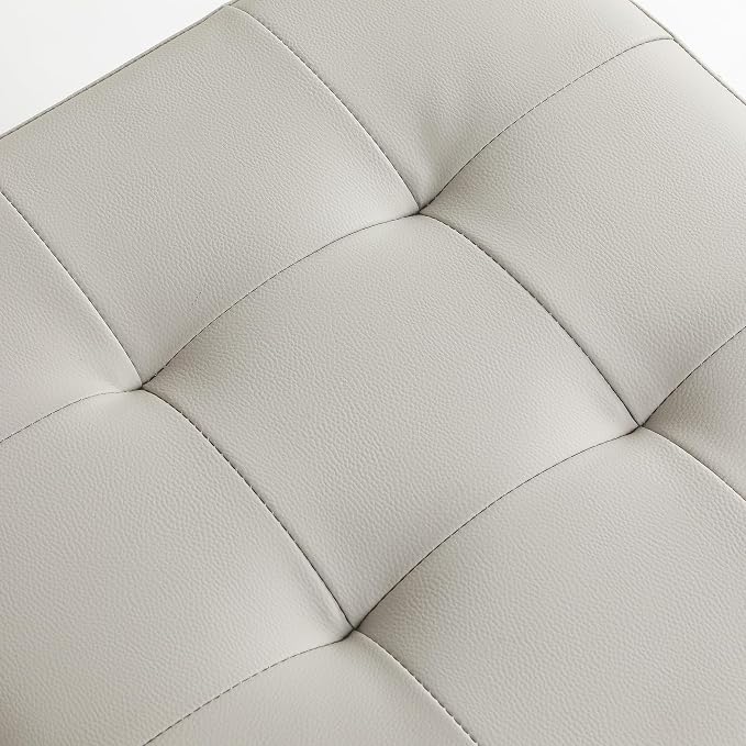 Adeco 18" PU Storage Ottoman, Upholstered Square Faux Leather Foot Rest - Image 4