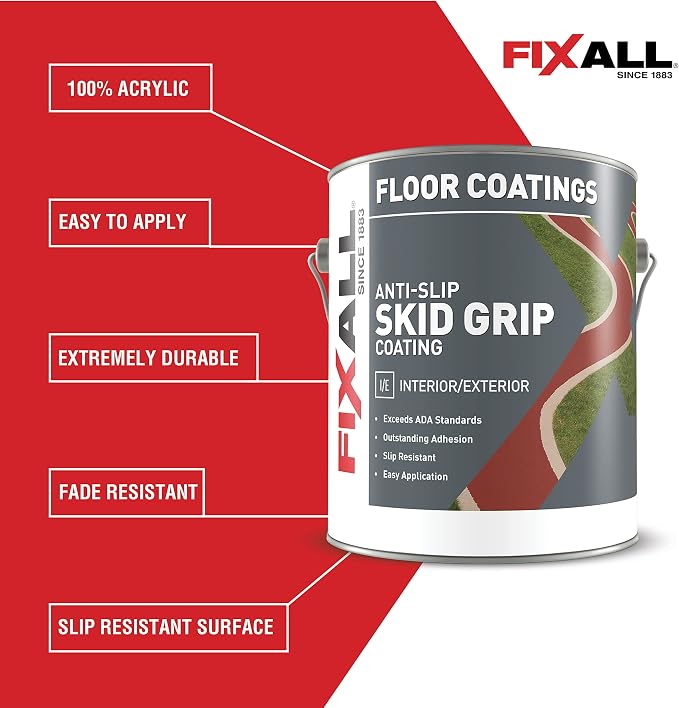 FIXALL Skid Grip Anti-Slip Coating, 1 Gallon, Exceeds ADA Standards, - Image 2