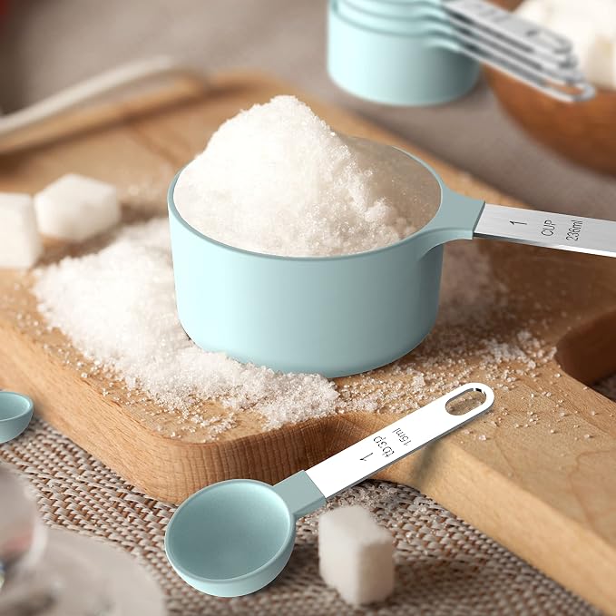 TILUCK Measuring Cups & Spoons Set, Stackable Cups and Spoons, Nesting Measure - Image 6