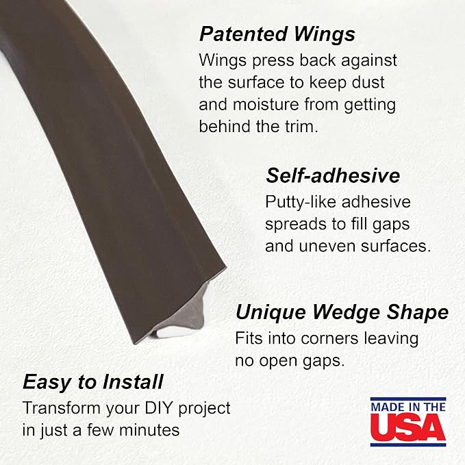 InstaTrim New & Improved Self-Adhesive Caulk Trim, 1/2" x 10', Water Resistant - Image 4