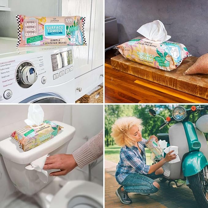 6 Packs Surface Cleaning Wipes Bleach Free, Thick & Large Dispose, All-Purpose - Image 4