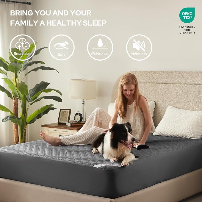 BEDLORE Waterproof Mattress Protector, Noiseless Full Size Mattress Pad - Image 3