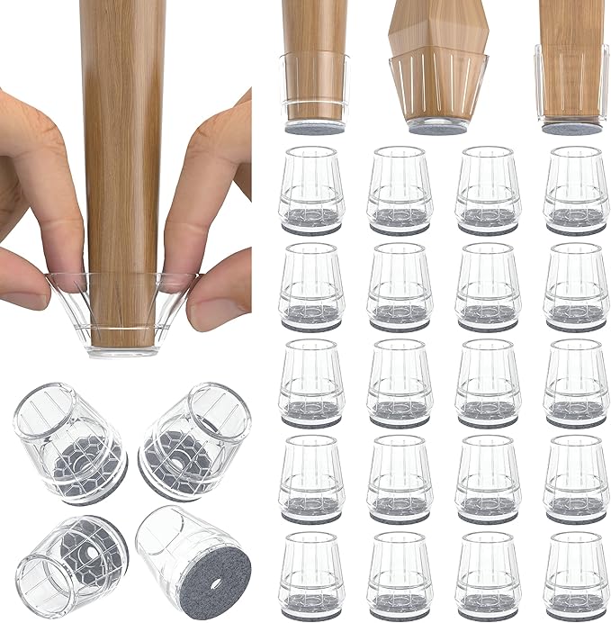 24PCS Extra Small Silicone Chair Leg Floor Protectors by Violibar