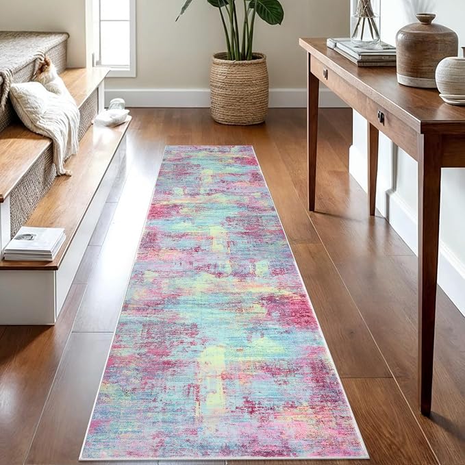 IOHOUZE Abstract Runner Rug 2x8 Ft Washable Runners by iOhouze