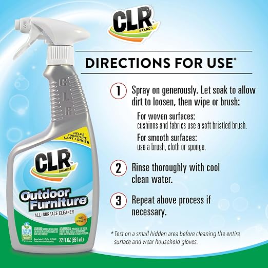 CLR Brands Outdoor Furniture Cleaner, 26 oz. Spray Bottle, Cleans Outdoor - Image 5