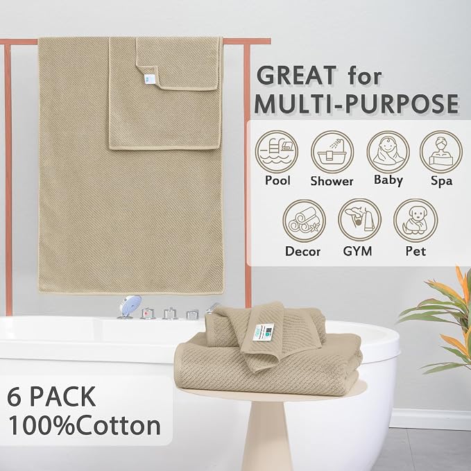 VOOVA & MOVAS Tan Bath Towels - Image 3