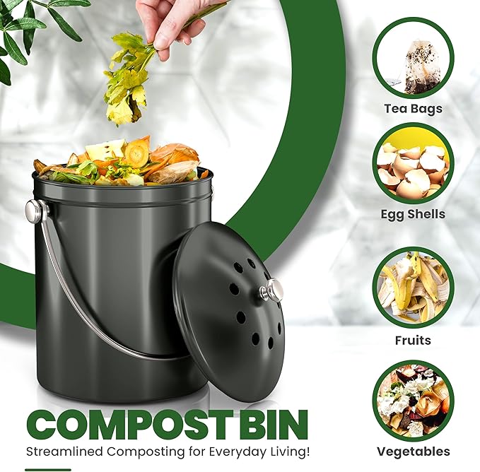 Utopia Kitchen Compost Bin for Kitchen Countertop, 1.3 Gallon Compost Bucket - Image 4