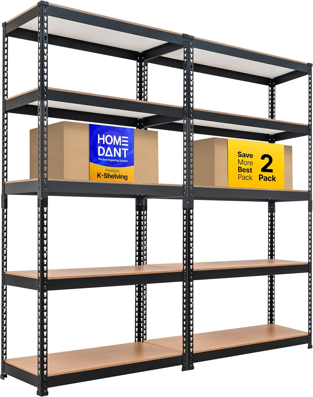 HOMEDANT 35.9" W 5 Tier Heavy Duty Garage Shelving Adjustable Metal Rack...
