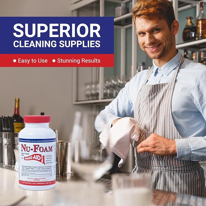 Nu-Foam Sanitizing Tablets for Bar Glassware – Superior Rinse Aid - Image 4