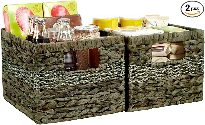 Water Hyacinth Wicker Basket, Decorative Woven Baskets by Bagnizer