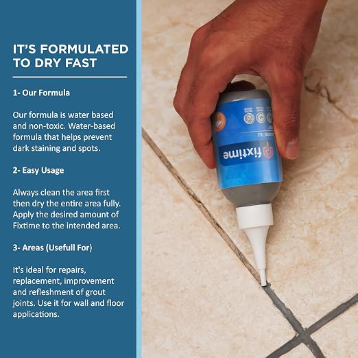 Silicone Tile Repair Kit – Premixed Fast-Drying Gray Caulk, and Sealer - Image 3