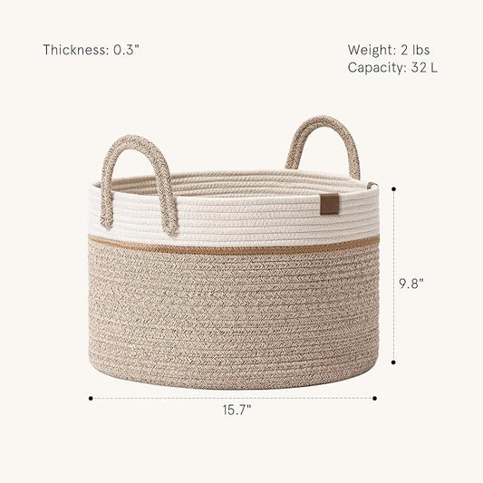 LA JOLIE MUSE Woven Basket Rope Storage Baskets - Image 2