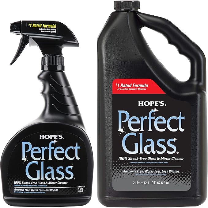 HOPE'S Perfect Glass Cleaner, Streak-Free, Ammonia-Free Window, and Shower Door by Hopes