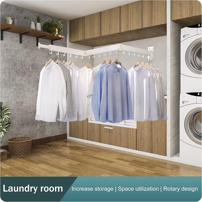 Wall Mounted Clothes Drying Rack, Collapsible, Retractable - Image 5