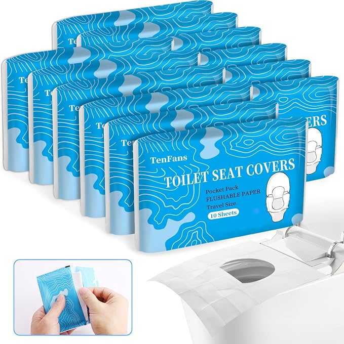 TenFans Flushable Water-Soluble Toilet Seat Covers by TenFans