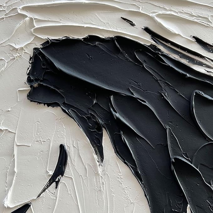 NANKAI 40x28 inch Minimalist Black and White Abstract Painting 100% - Image 2