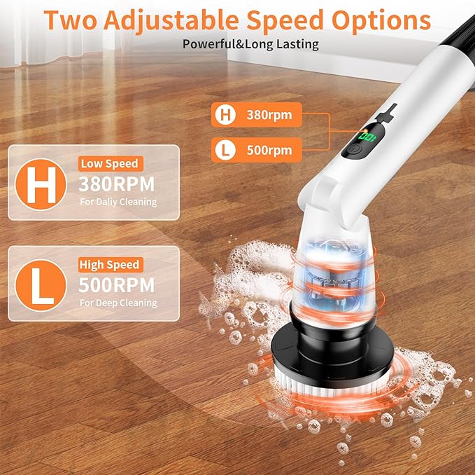 11 in 1 Electric Spin Scrubber Cordless Cleaning Brush 3 Adjustable Angles 2 - Image 3
