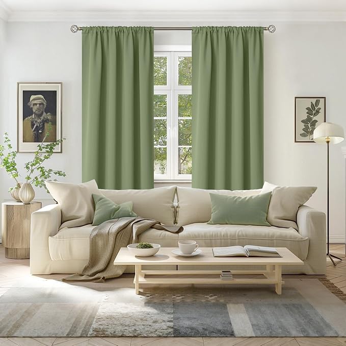 BGment Olive Green Blackout Curtains 84 Inch Length - Image 2