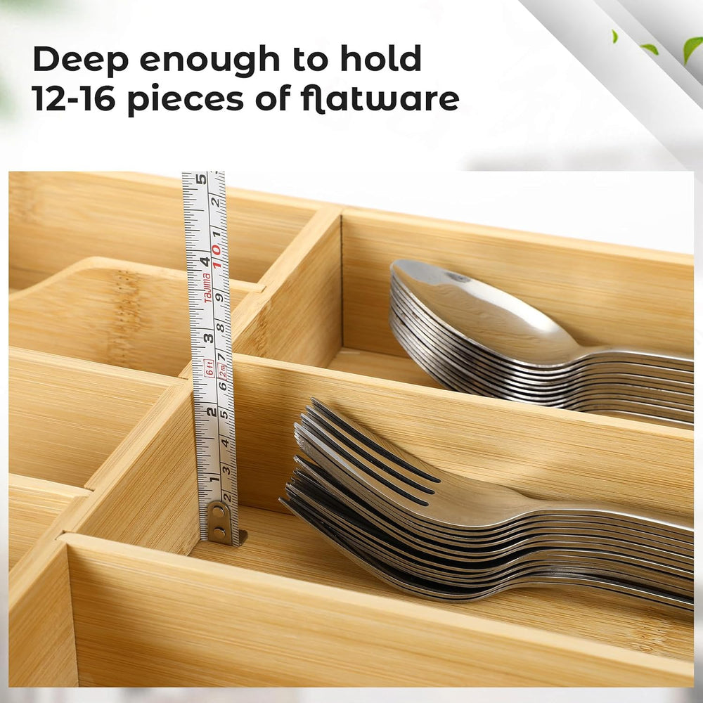 Fabsome Silverware Organizer for Kitchen Drawers, 2.5'' Deep 12.8'...