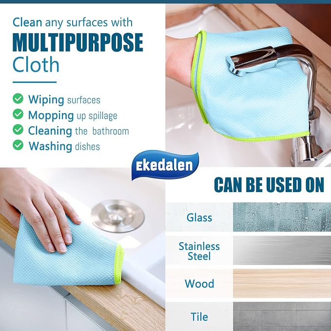 Microfiber Cleaning Cloth Lint Free Glass Cleaner Window Polishing Streak Free - Image 3