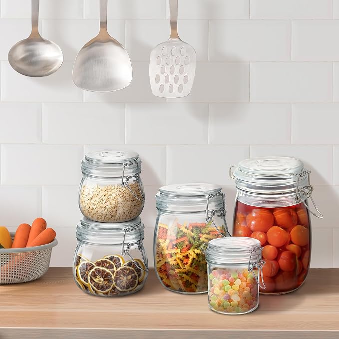 Glass Food Storage Jars with Airtight Lids 13 oz Round 4 Pack Kitchen Storage - Image 7