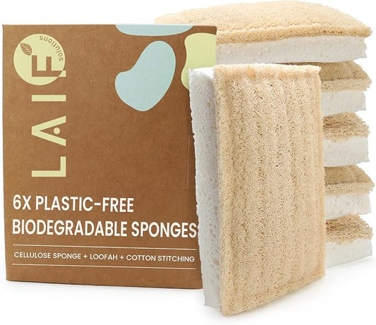 Natural Kitchen Sponges – Eco-Friendly, Compostable Dish Sponges – Loofah & by LAIF