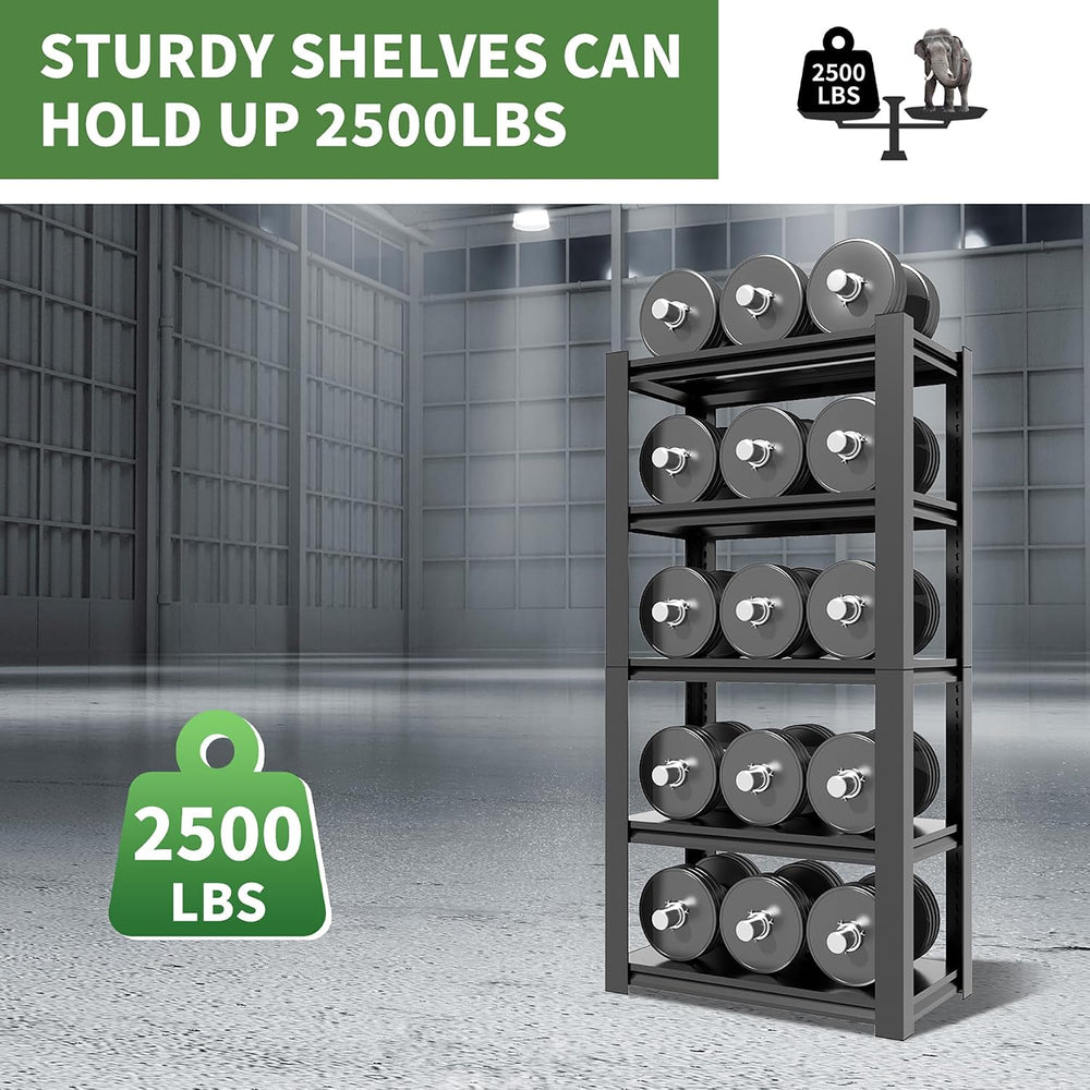 Garage Shelves, 63" H Garage Shelving Heavy Duty, 3000Lbs 5 Tier Adjusta...