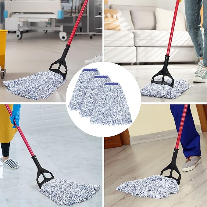 MATTHEW CLEANING Looped-Open Cotton Wet Mop 1.25'' Universal Headband Heavy - Image 5
