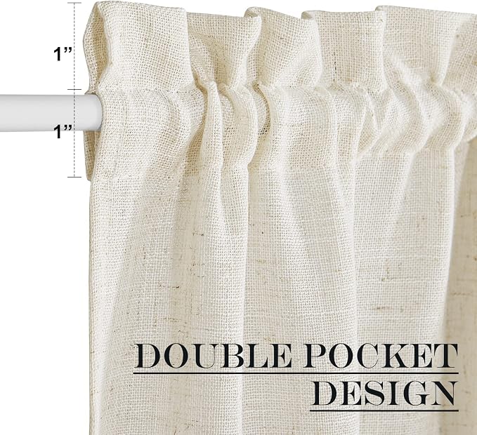 NICETOWN Linen Blend Small Window Curtains - Image 5