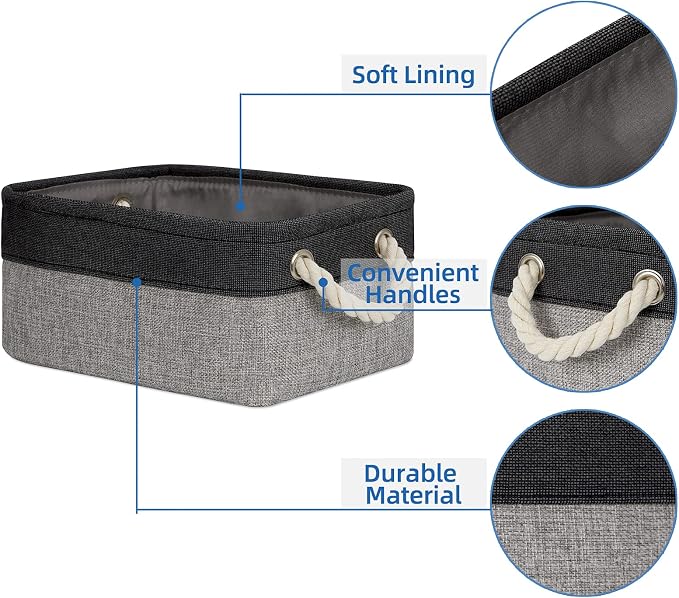 Temary Fabric Storage Baskets 6 Pcs Small Cloth Basket - Image 3
