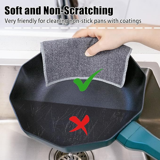 Navona 12Pack Steel Wire Dishcloth, Include 6Pack Triple-Layer Steel Wire - Image 4