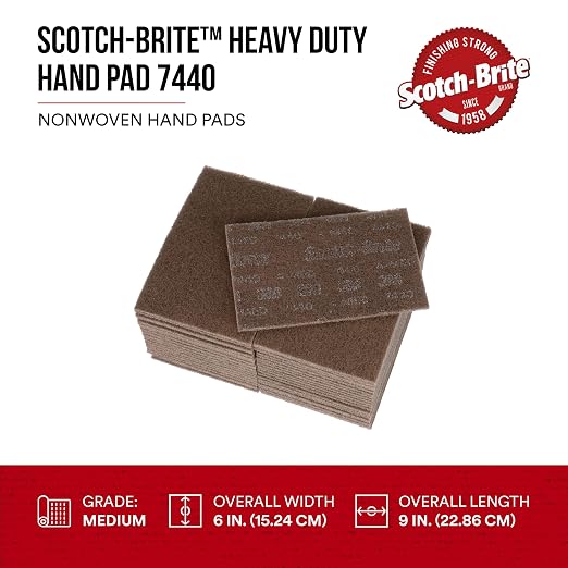 3M Scotch-Brite Heavy Duty Hand Pad 7440B, 6 in x 9 in, Hand Sanding Pad - Image 2