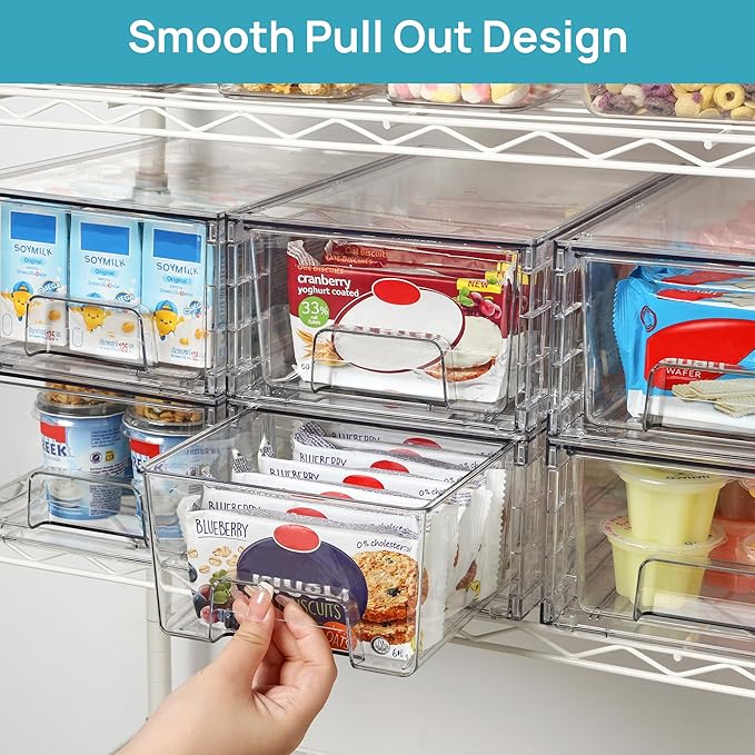 Vtopmart 2 Pack Stackable Storage Drawers, Easily Assemble Containers - Image 7