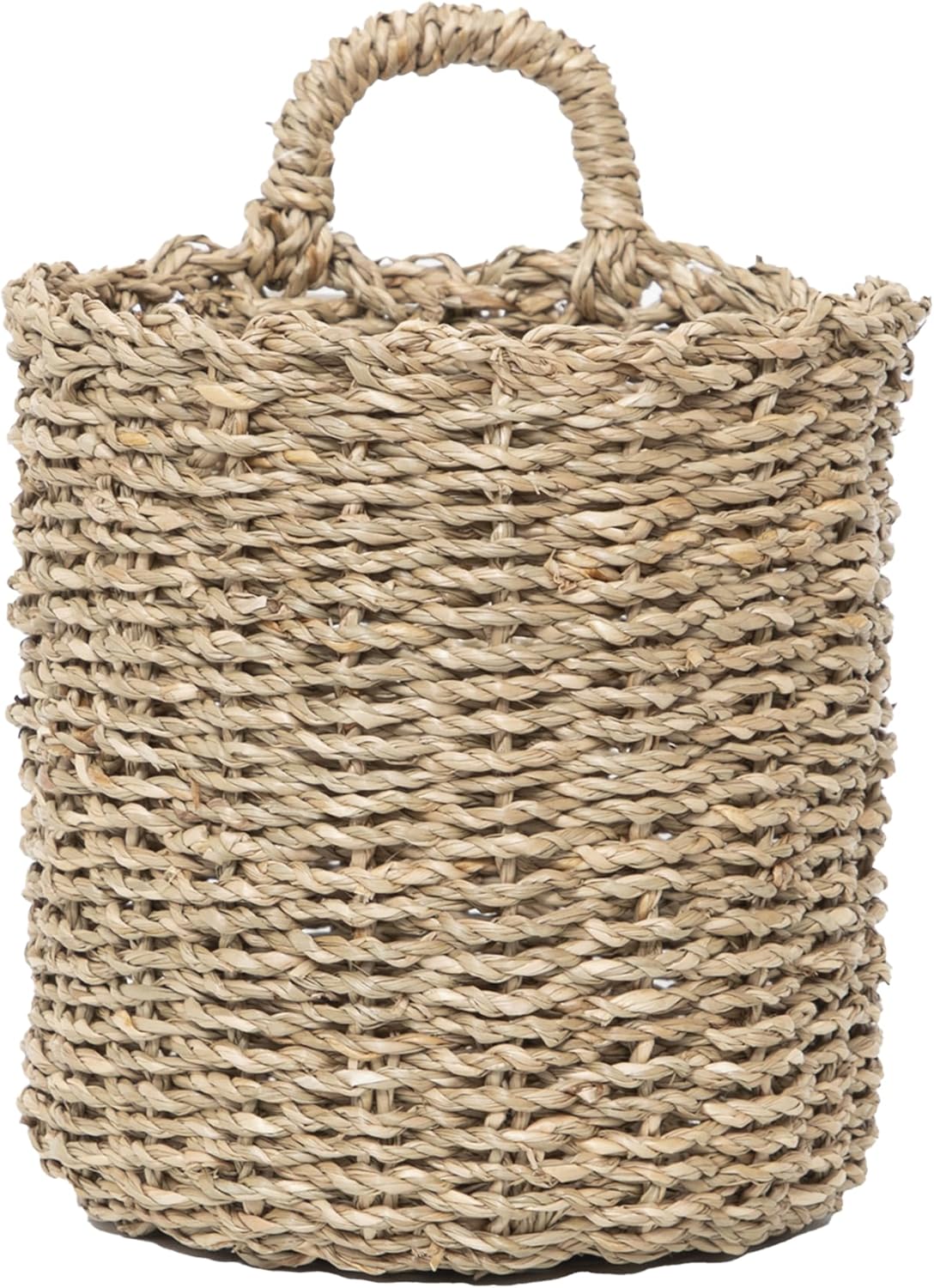 KINGWILLOW Seagrass Hanging front door decor Wall Basket | Handwoven Wall Mount Storage Basket for Bathroom Kitchen Entryway Living Room Lightweight Organizer for Small Plants Mail
