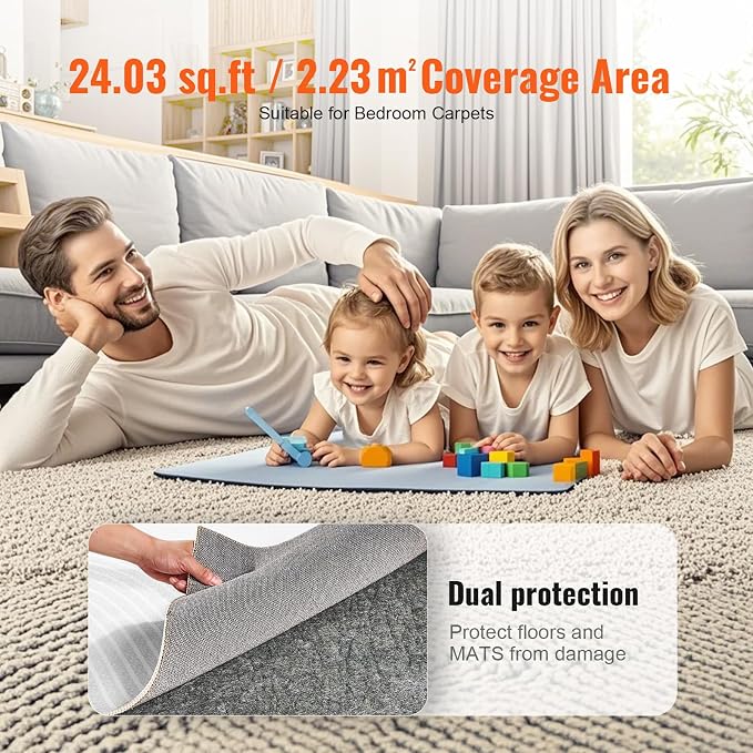 VEVOR Non-Slip Resistant Rug Pad, Protective Cushioning Carpet Pad, 1/4" Thick - Image 6