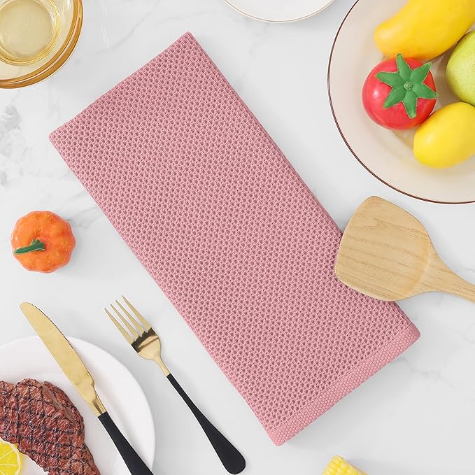 Homaxy 100% Cotton Waffle Weave Kitchen Dish Towels, Ultra Soft Absorbent Quick - Image 7
