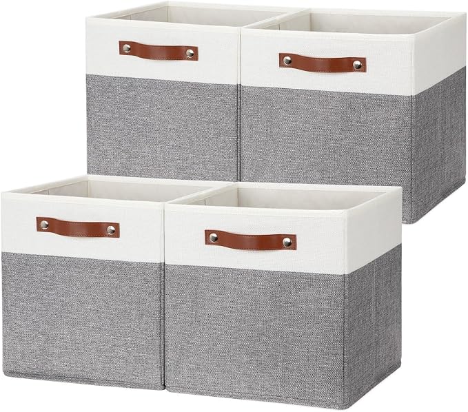 HNZIGE Fabric Storage Cubes 12x12 Cube Storage Bins, Decorative Cube Organizers by HNZIGE