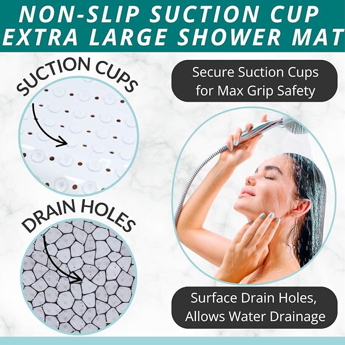 ENKOSI Extra Large Square Non Slip Shower Mat - Image 2